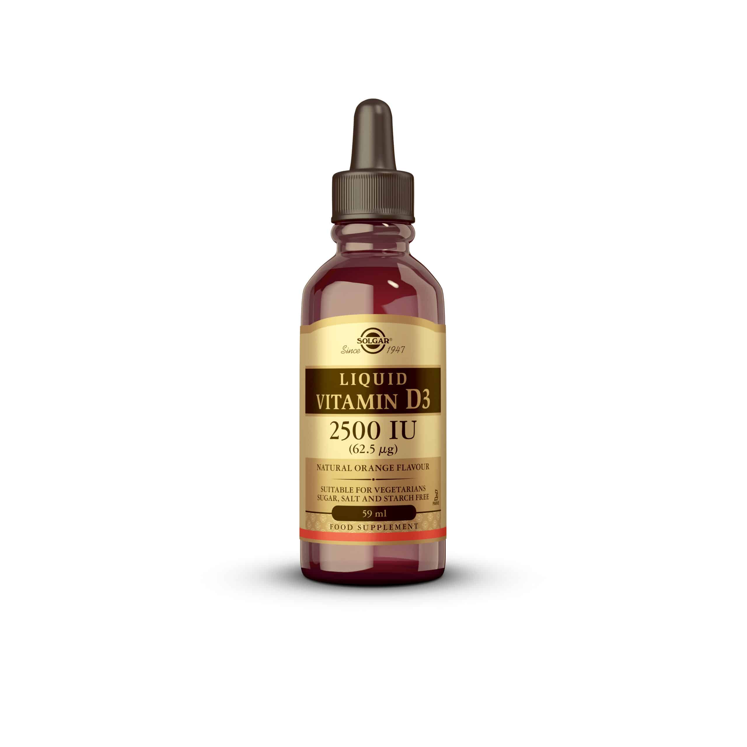 Solgar Liquid Vitamin D3 2500 I.E. , tekočina steklenička 59 ml