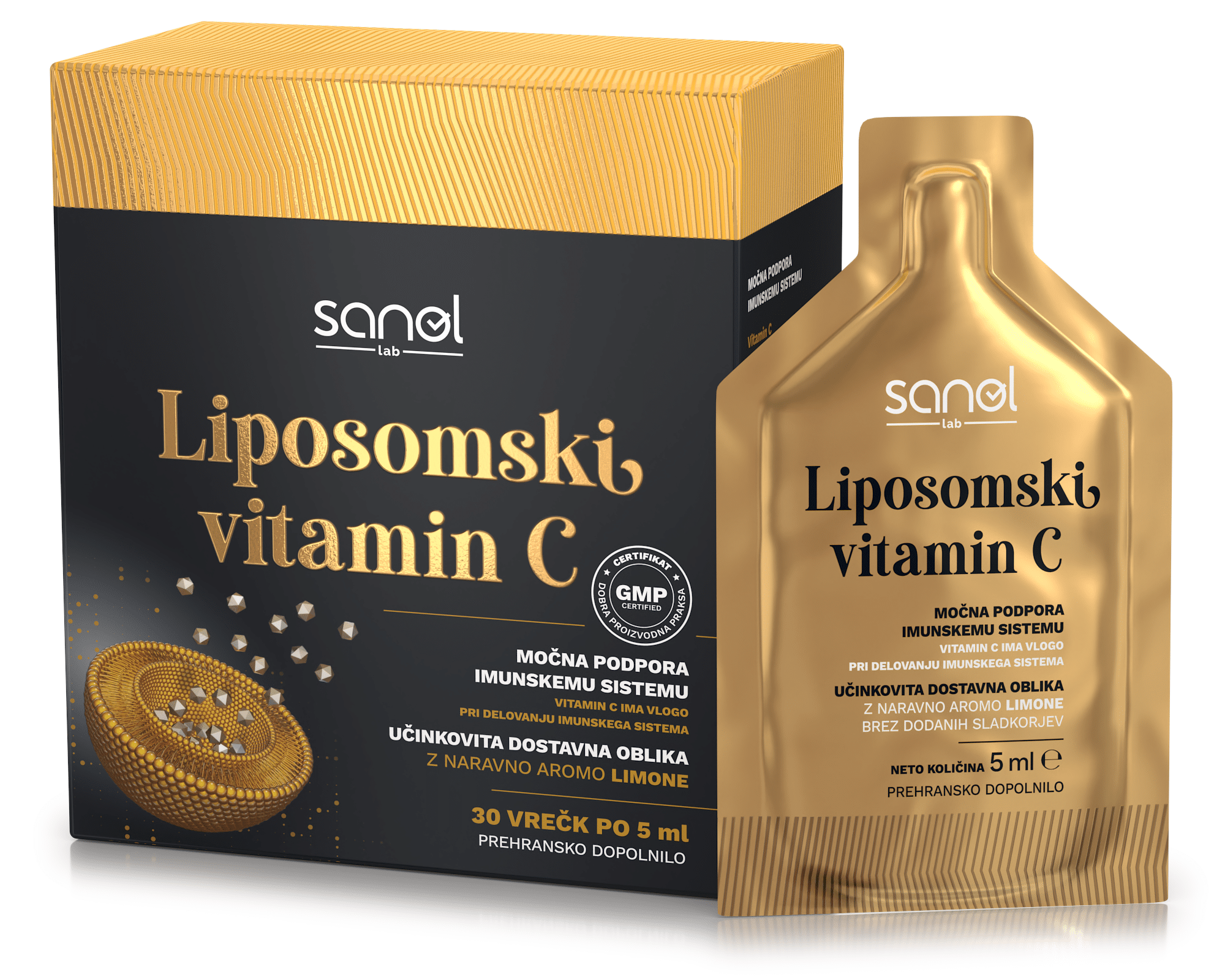 Sanol LAB Liposomski Vitamin C, 30 vrečk
