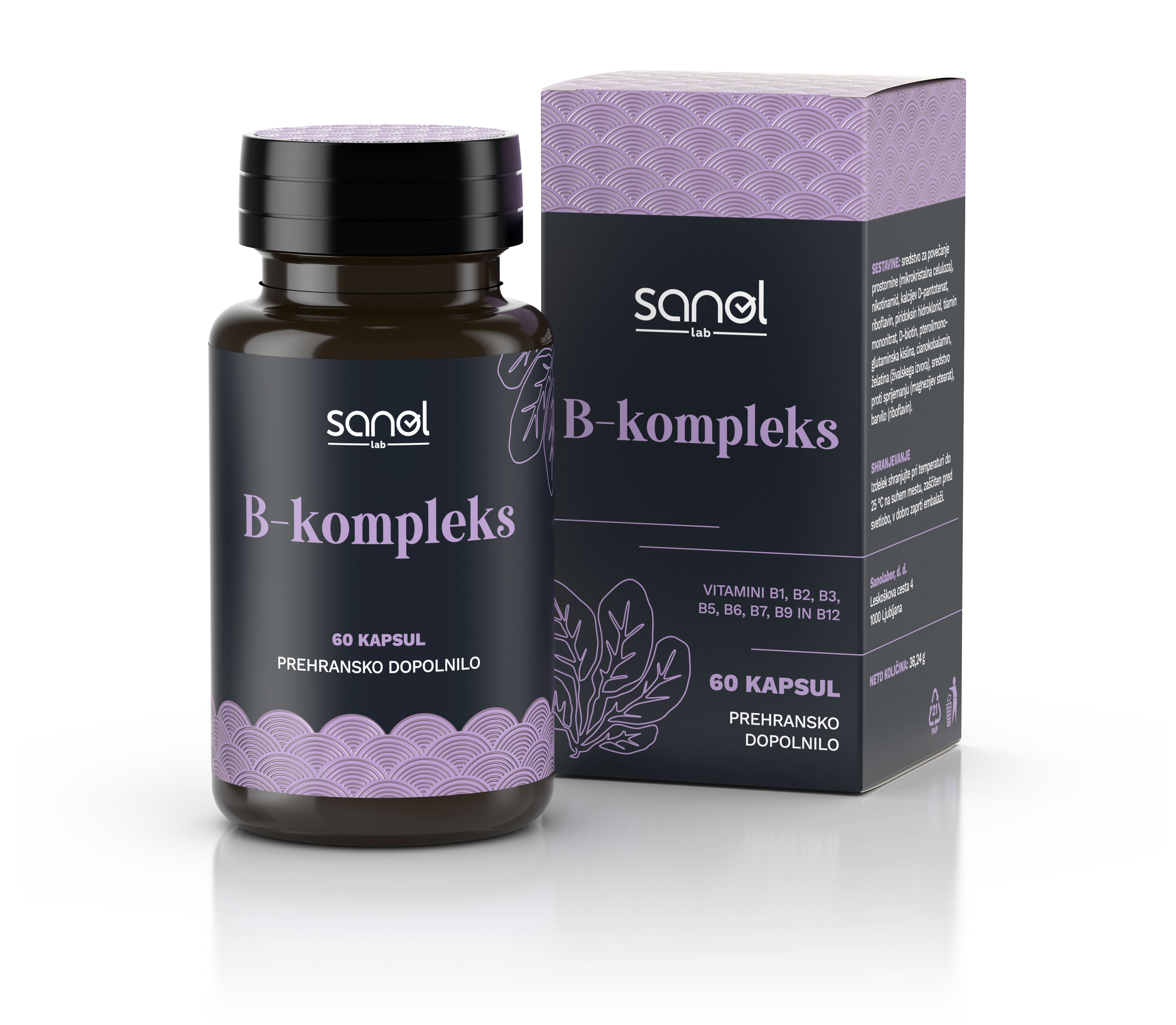 Sanol LAB B-kompleks, 60 kapsul