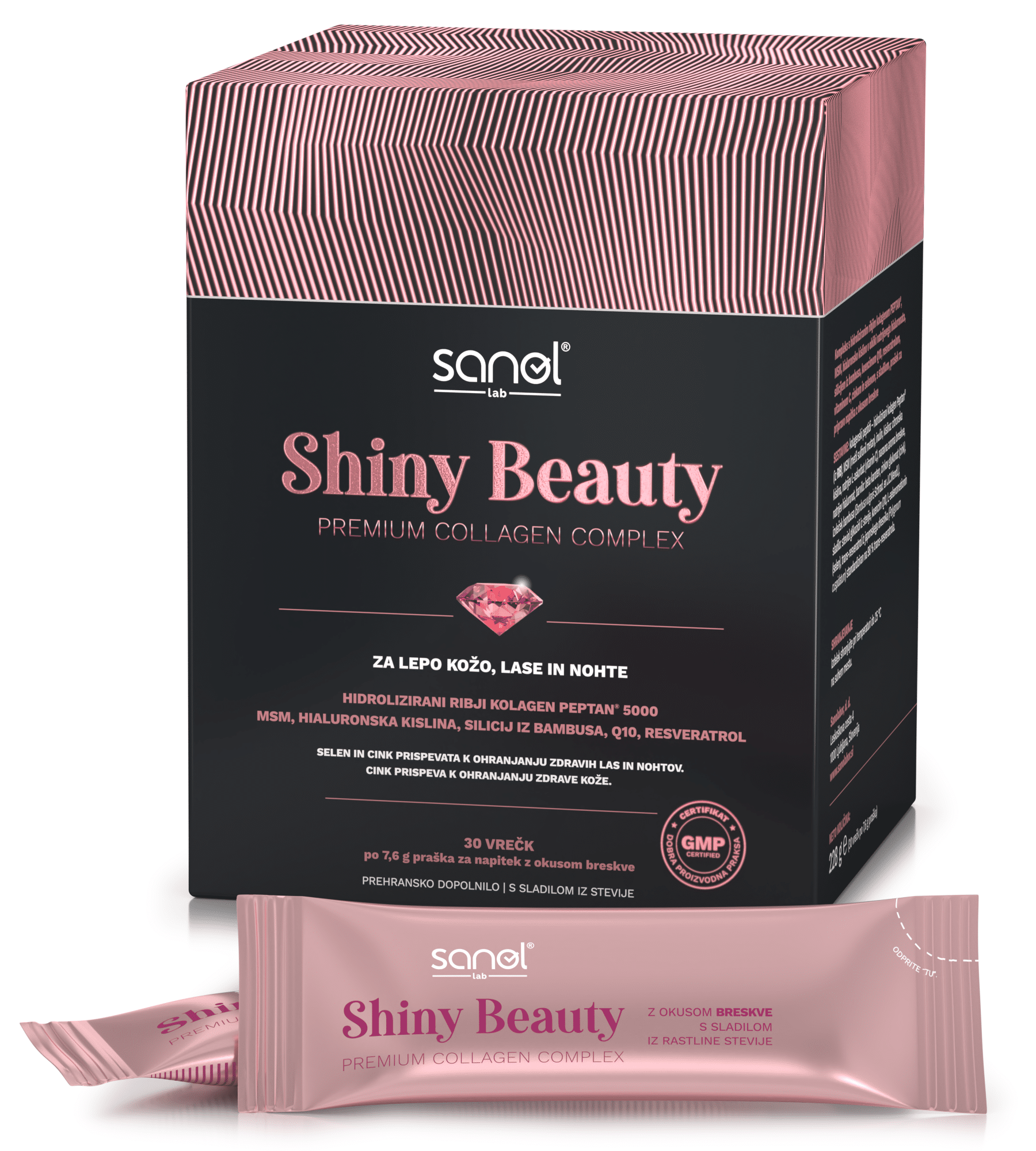 Sanol lab Shiny Beauty Premium Collagen Complex, 30 vrečk