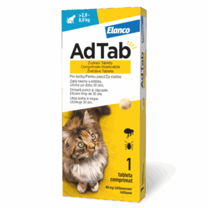 AdTab 48 mg žvečljive tablete za mačke (2–8 kg)