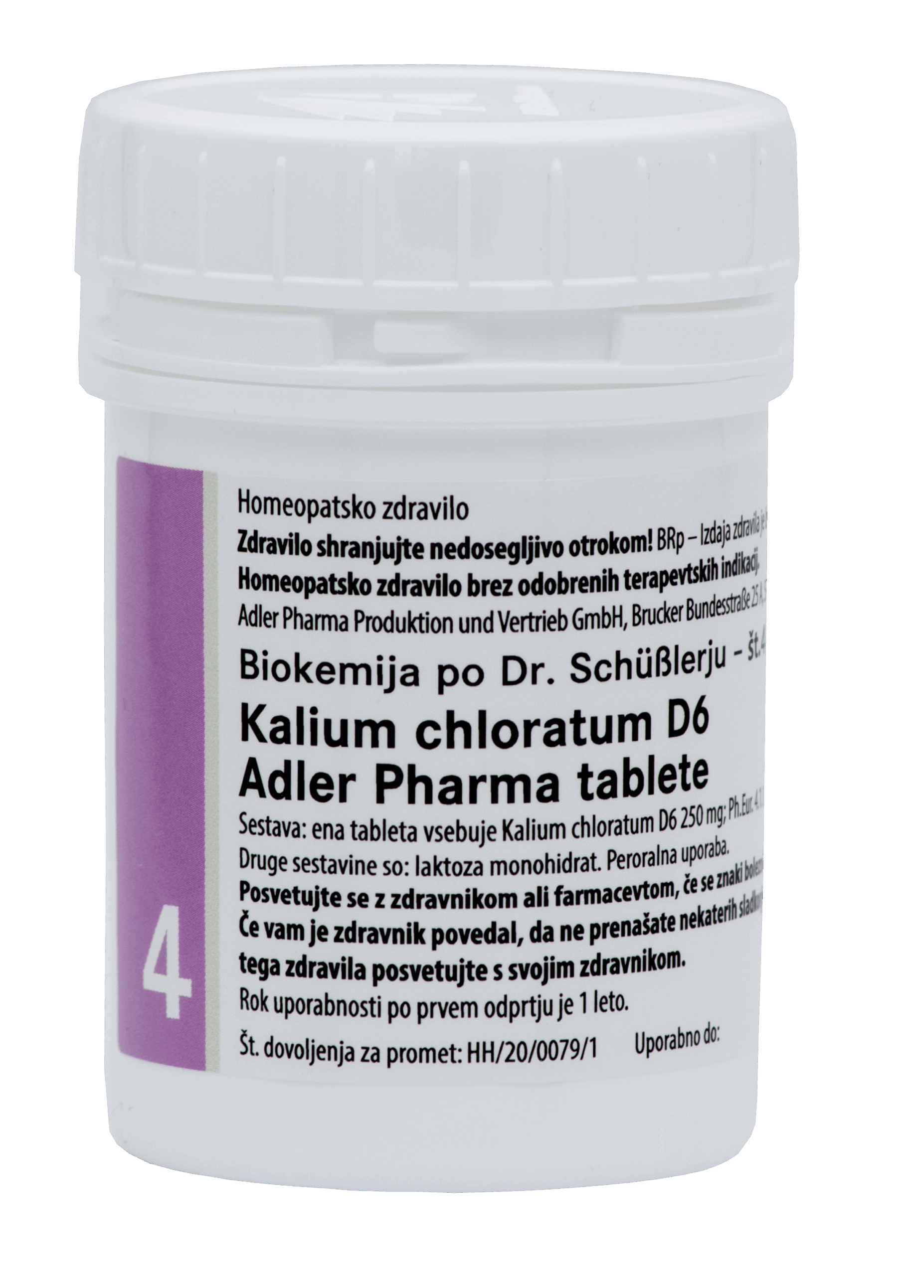 Št. 4 Kalium chloratum D6 – Podpora žlezam in naravno razstrupljanje, 1000 tablet