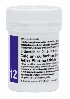 Schüsslerjeva sol št. 12 – Calcium sulfuricum D6, 400 tablet