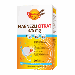Natural Wealth Magnezij Citrat 375 mg + B1 + B6 + B9, 20 šumečih tablet