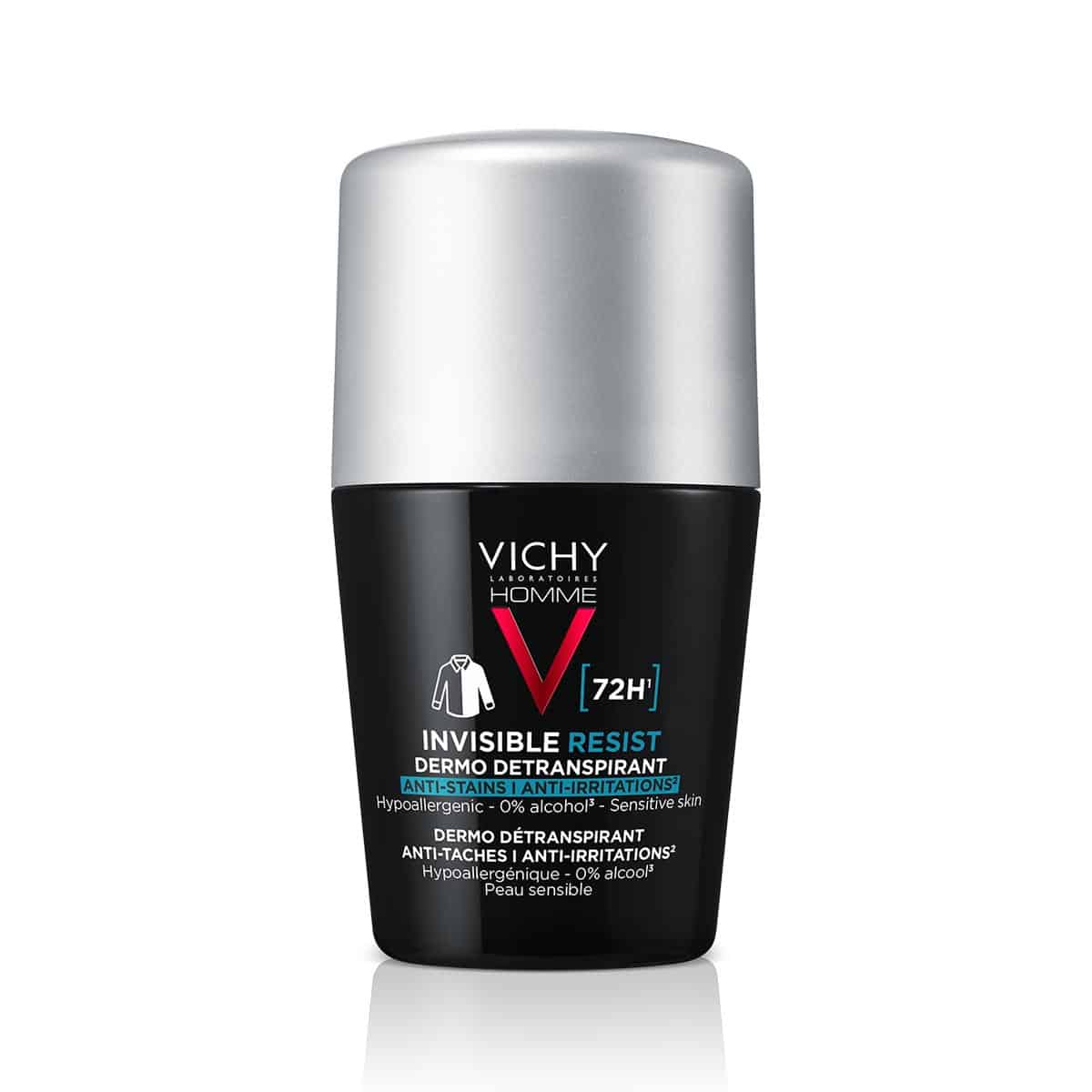 Vichy HOMME - Invisible resist 72h* - Dermo Detranspirant - Proti madežem in razdraženosti,50  ml