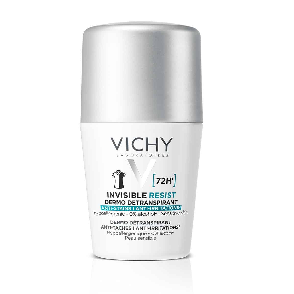 Vichy Invisible resist 72h* - Dermo Detranspirant - Proti madežem in razdraženosti, 50  ml