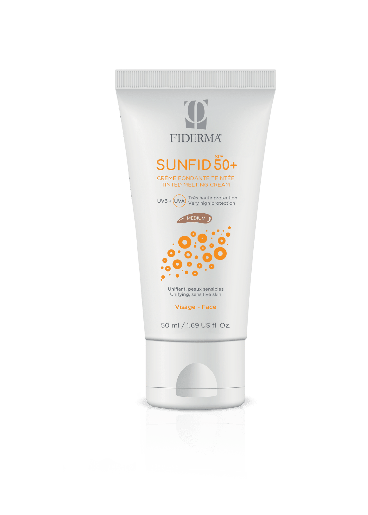 Fiderma sunfid SPF 50+ Obarvana krema za zaščito pred soncem – medium odtenek, 50 ml