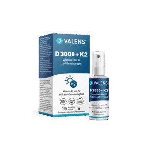 Valens D 3000 + K2 ustno pršilo, 25 ml