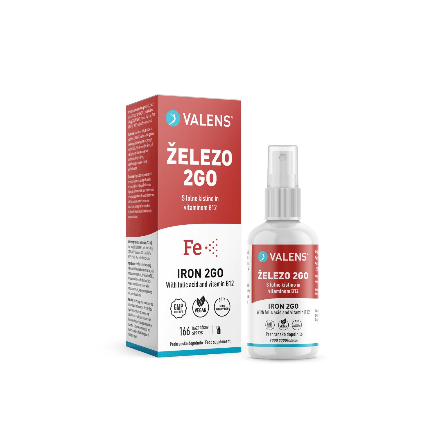 Valens Železo 2Go ustno pršilo, 50 ml